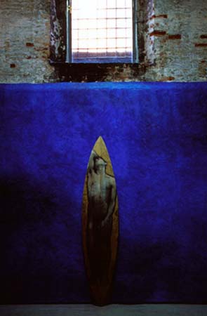 Pier Giorgio Bonassin, Dipinto su fondo blu - Rivisitazioni - Corderie dell'Arsenale, 1988 